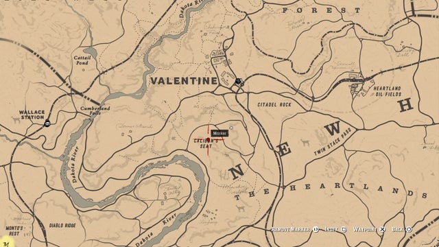 Первая карта на   Джек Хол Ганг сокровище   можно купить у Максимо, клад   охотник   найден на хребте с видом на реку к северо-западу от   Flatneck Station   и к северу от   Пересечение Барда   , за 10,00 $